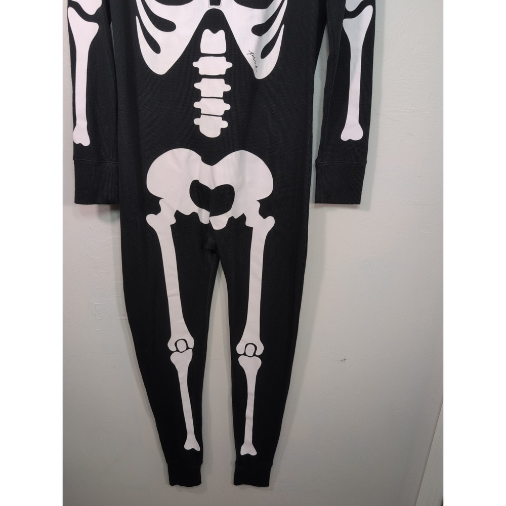 VICTORIA'S SECRET PINK L HALLOWEEN SKELETON BONES THERMAL LONG JANE PAJAMAS - Picture 3 of 9